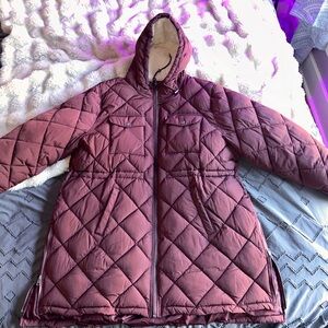 Levi's Womens Soft Sherpa Lined Diamond Quilted Long Parka Jacket